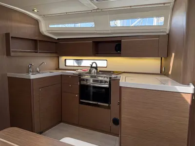 Galley of Hannah, a Beneteau Oceanis 40.1 sailboat at Punat, Croatia