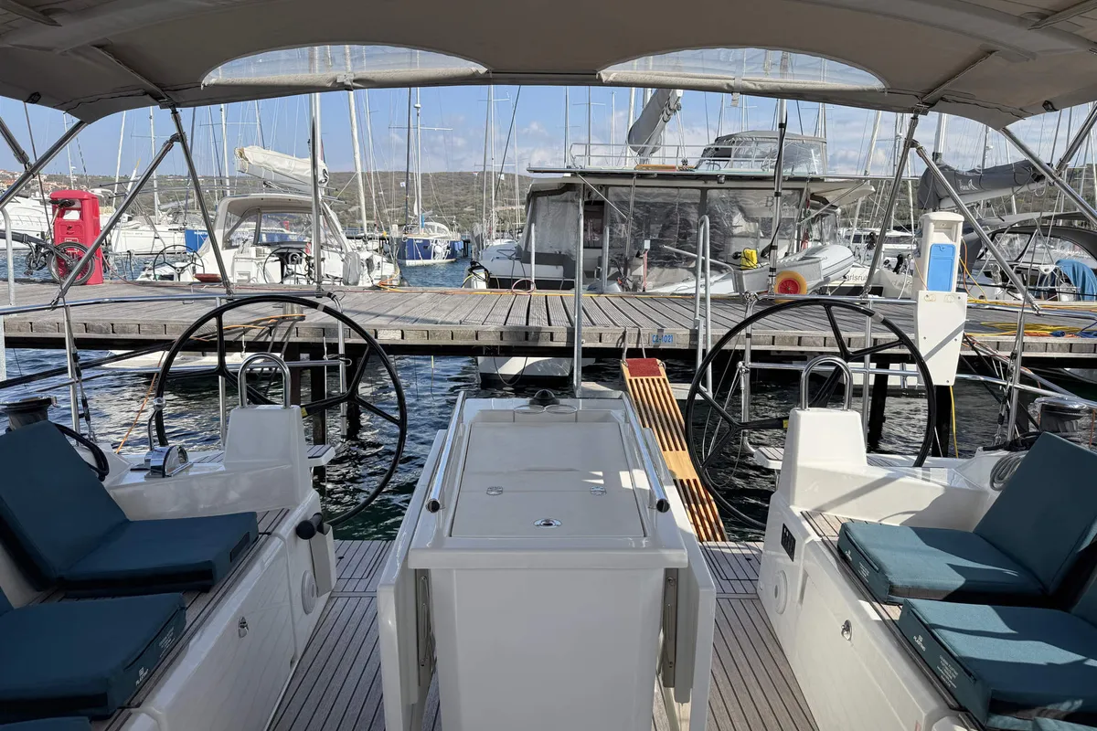Cockpit of Hannah, a Beneteau Oceanis 40.1 sailboat at Punat, Croatia