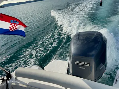 Deck of no name, a Zar 65 Suite motorboat at Općina Sukošan, Croatia
