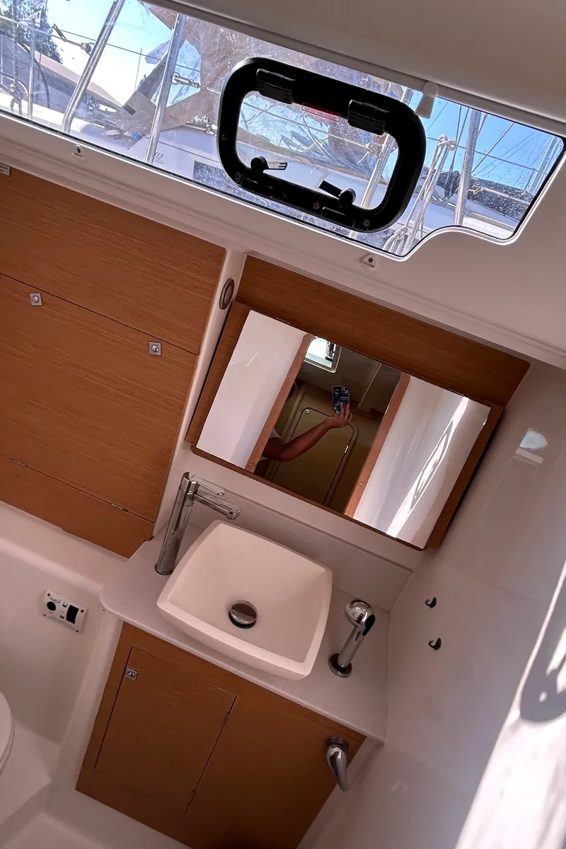 Head on Tango II, a Dufour 460 GL sailboat at Kontokali, Greece