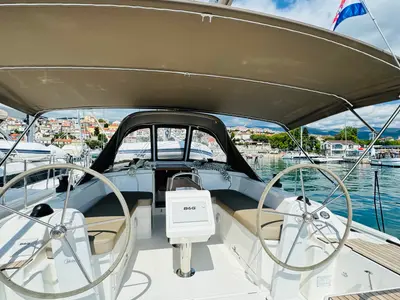 Cabin on Valhalla, a Bavaria C38 sailboat at Novi Vinodolski, Croatia