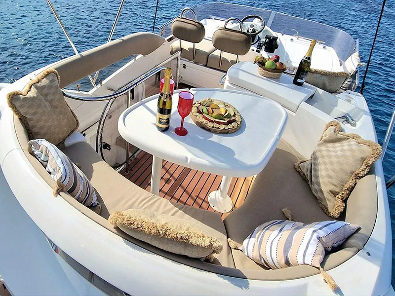 Fairline, a Fairline Boats Fairlane Phantom 43 motorboat at Mykonos, Greece