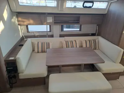 Salon of Beneteau Oceanis 52, a sailboat at Athens, Greece