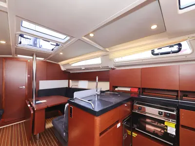 Galley of Whisper, a Hanse 388 sailboat at Grad Biograd na Moru, Croatia