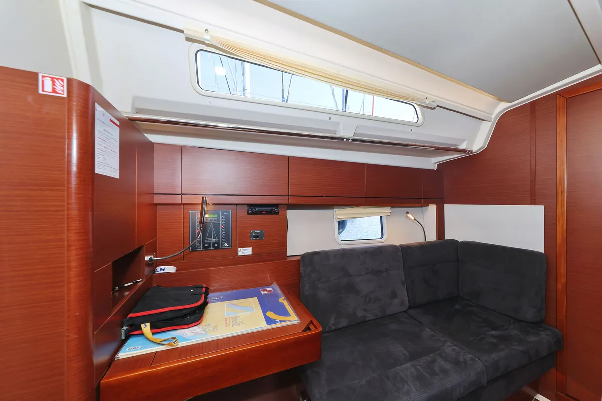Salon of Whisper, a Hanse 388 sailboat at Grad Biograd na Moru, Croatia