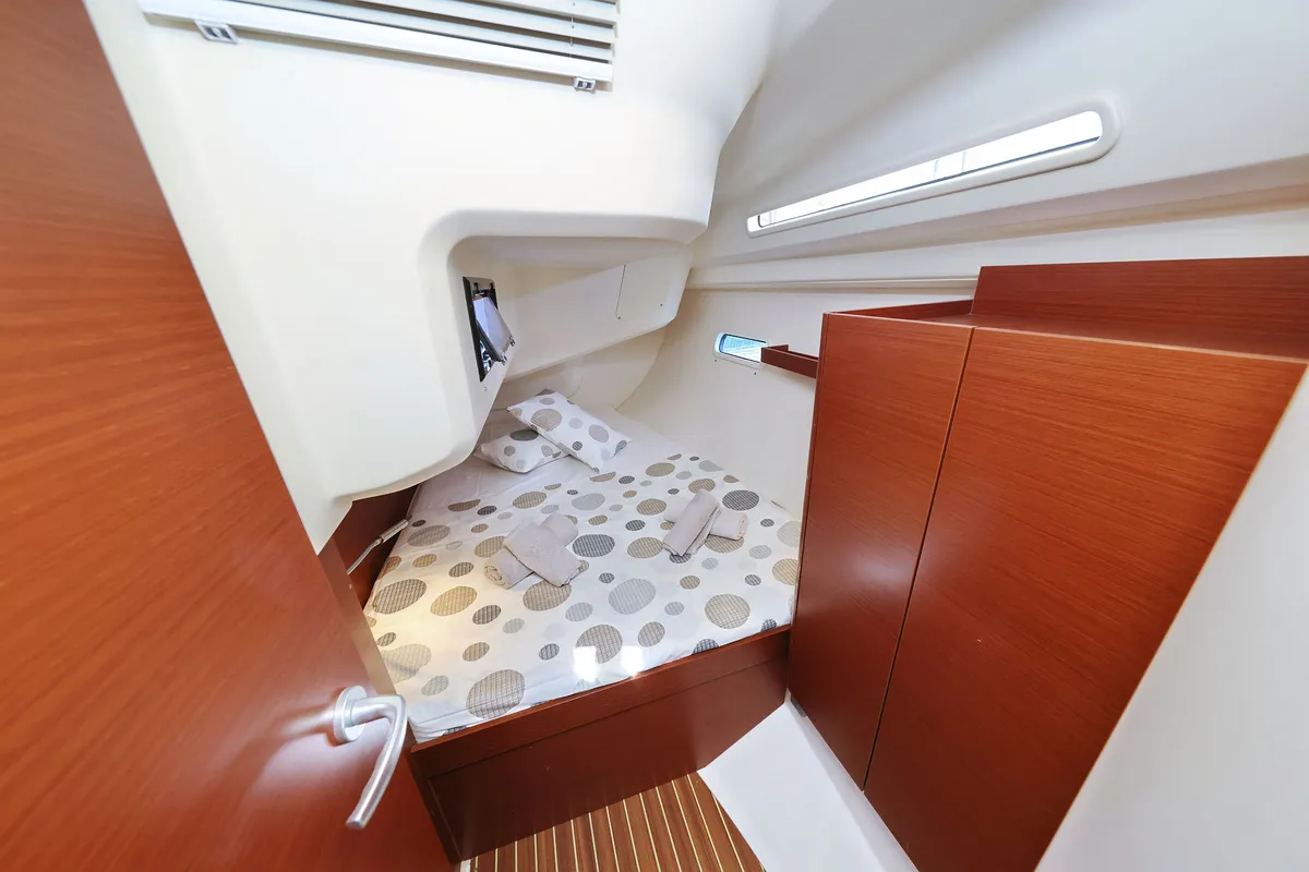 Cabin on Whisper, a Hanse 388 sailboat at Grad Biograd na Moru, Croatia