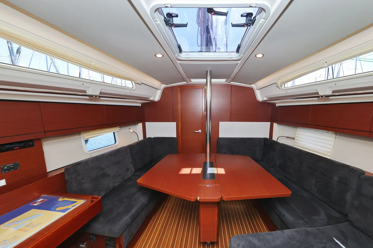 Salon of Whisper, a Hanse 388 sailboat at Grad Biograd na Moru, Croatia