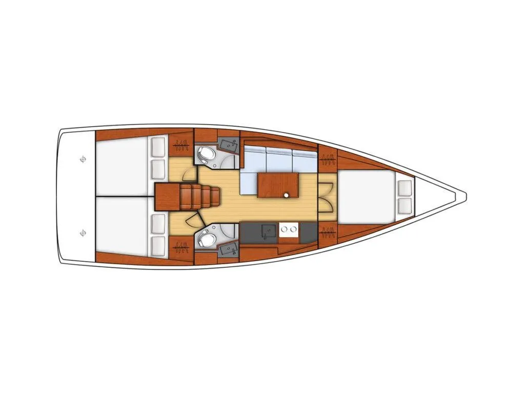 Sail Lyra, a Beneteau Oceanis 38.1 sailboat at Marmaris, Turkey