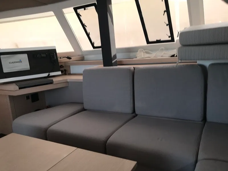 Salon of Bonita, a Fountaine Pajot Astrea 42 catamaran at Fethiye, Turkey
