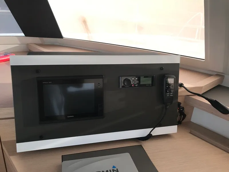 Salon of Bonita, a Fountaine Pajot Astrea 42 catamaran at Fethiye, Turkey