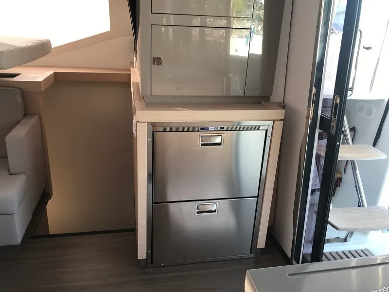 Salon of Bonita, a Fountaine Pajot Astrea 42 catamaran at Fethiye, Turkey