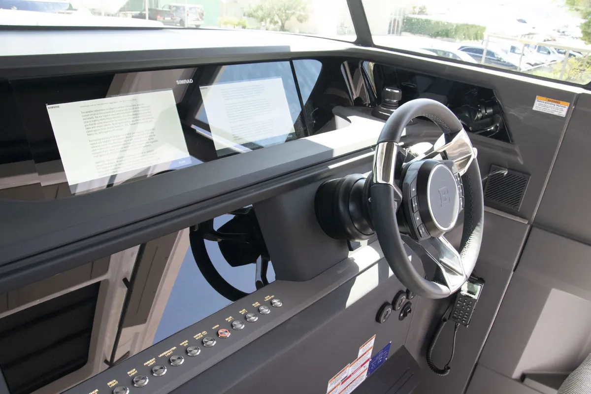 Cockpit of Niko, a Axopar 45 Cross Top motor yacht at Seget Donji, Croatia