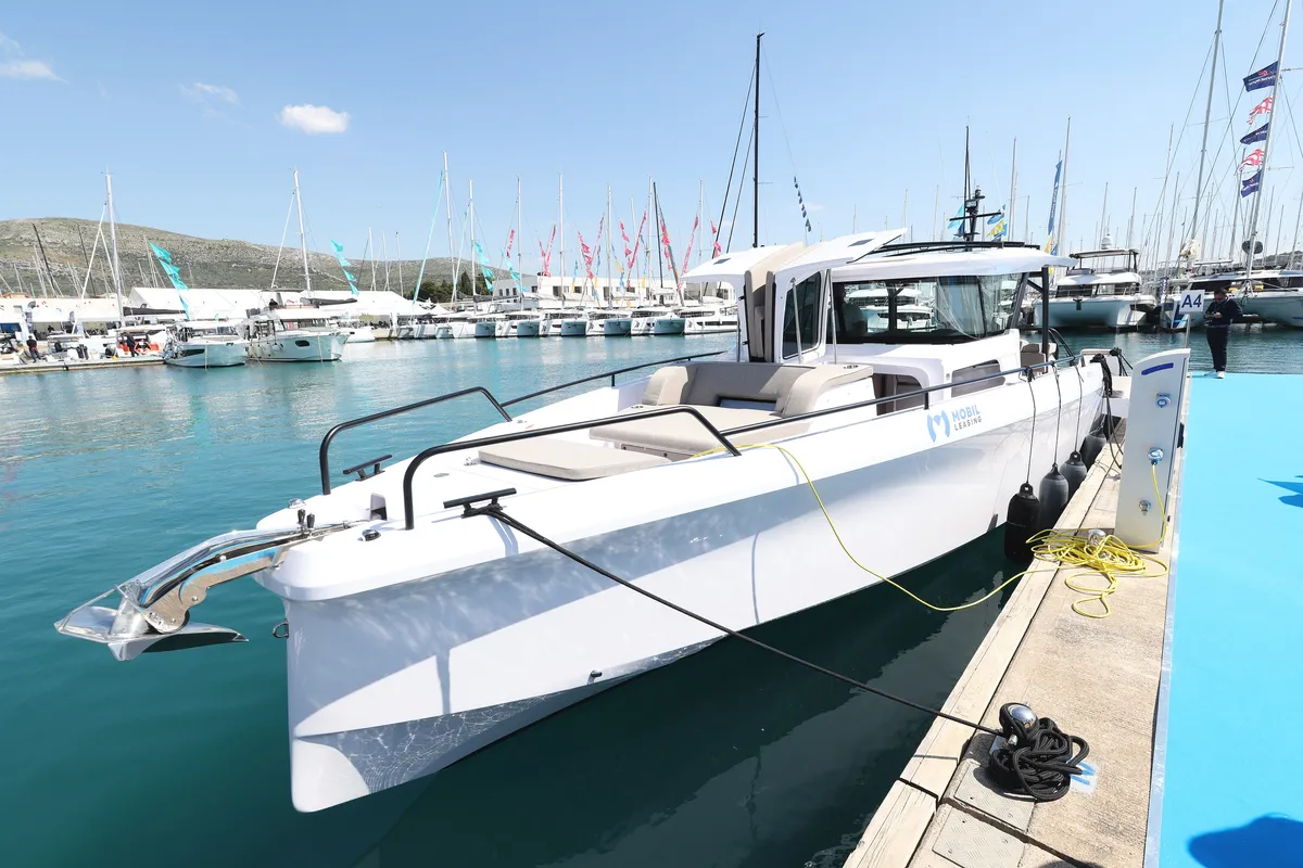 Exterior view of Niko, a Axopar 45 Cross Top motor yacht at Seget Donji, Croatia