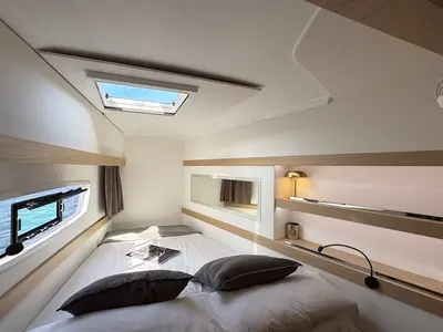 Cabin on ATLANT, a Fountaine Pajot Isla 40 catamaran at Sant Antoni de Portmany, Spain