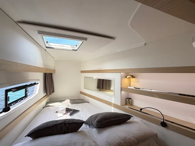 Cabin on ATLANT, a Fountaine Pajot Isla 40 catamaran at Sant Antoni de Portmany, Spain
