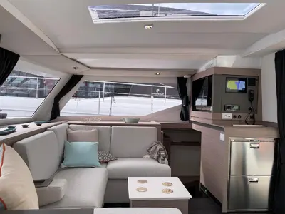 Cabin on ATLANT, a Fountaine Pajot Isla 40 catamaran at Sant Antoni de Portmany, Spain