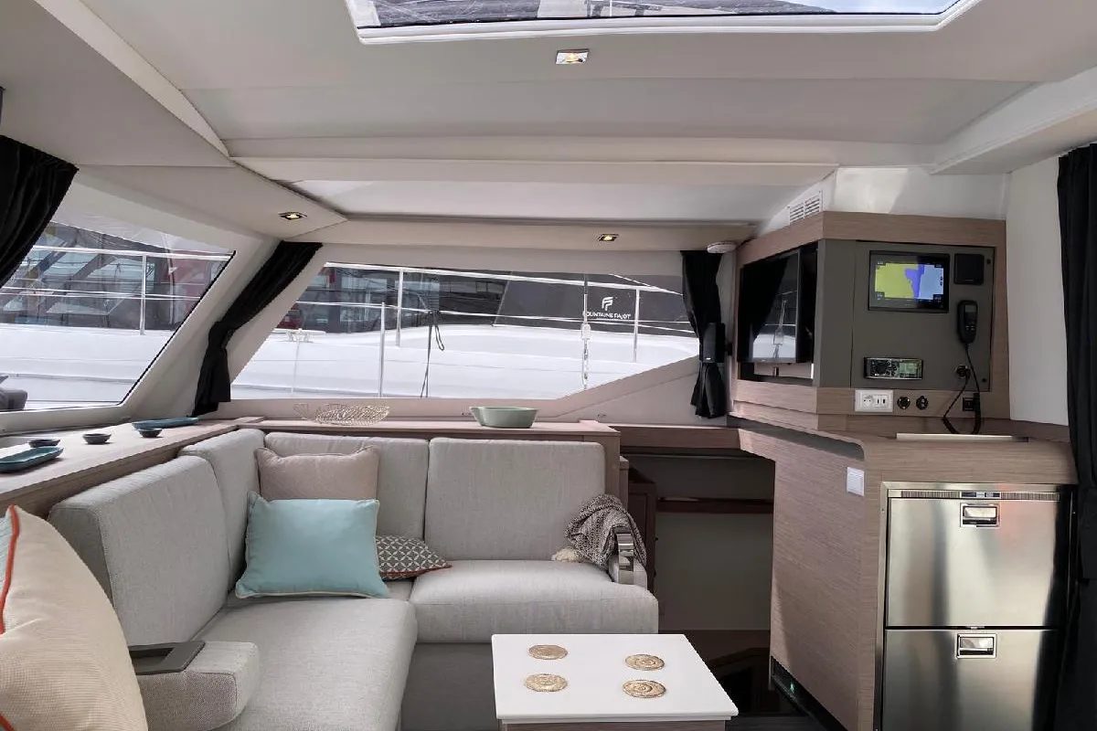Cabin on ATLANT, a Fountaine Pajot Isla 40 catamaran at Sant Antoni de Portmany, Spain