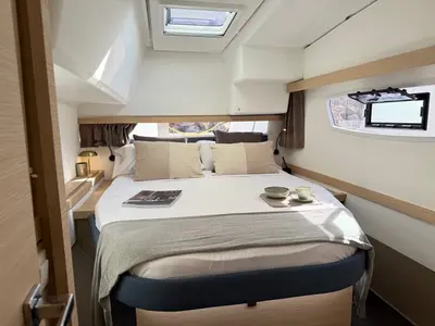 Cabin on ATLANT, a Fountaine Pajot Isla 40 catamaran at Sant Antoni de Portmany, Spain