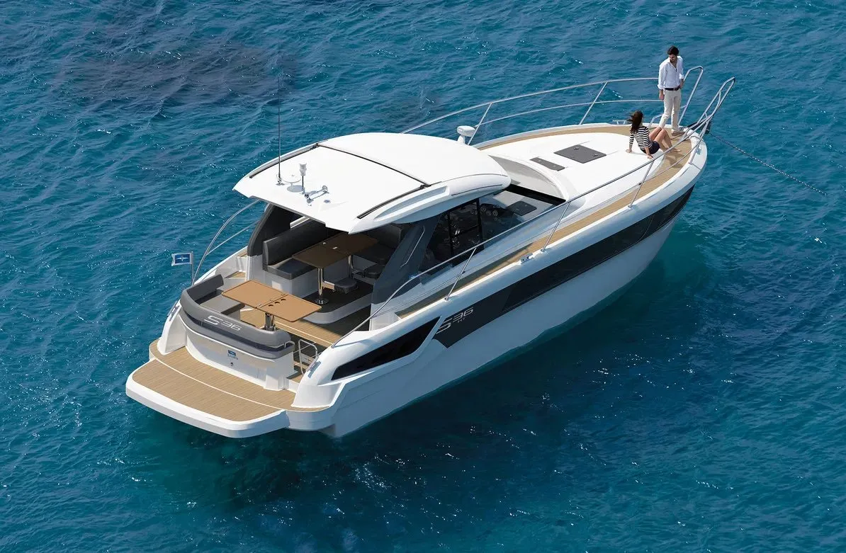 Nightlife, a Bavaria S36 Open motor yacht at Punat, Croatia
