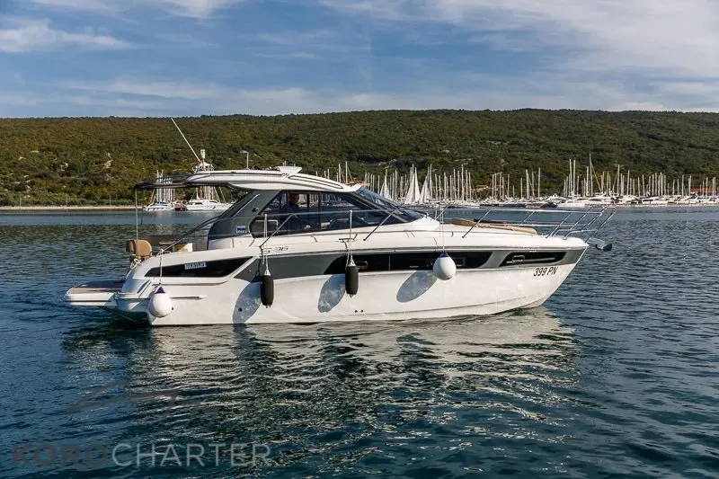 Nightlife, a Bavaria S36 Open motor yacht at Punat, Croatia