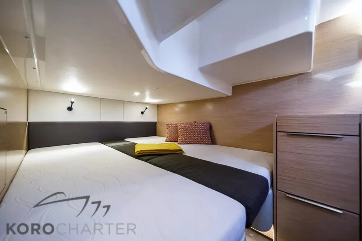 Nightlife, a Bavaria S36 Open motor yacht at Punat, Croatia