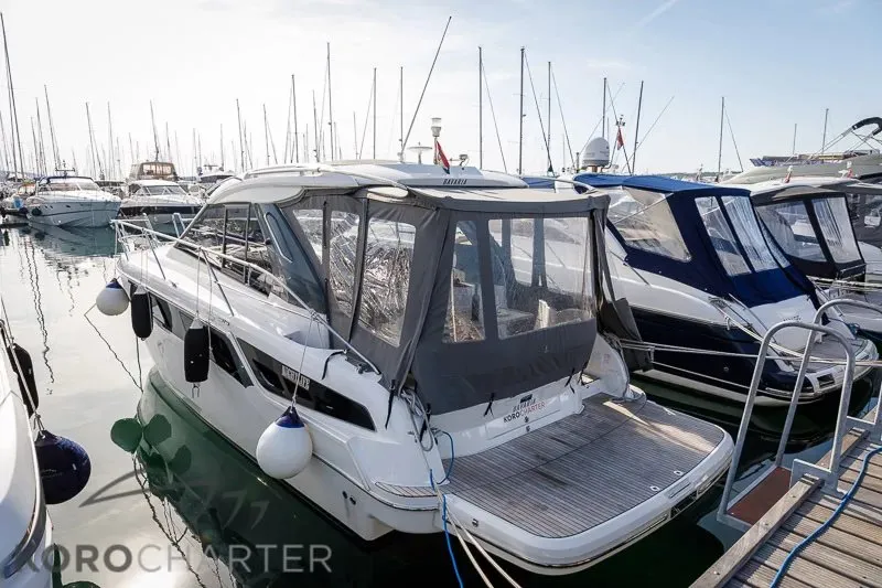 Nightlife, a Bavaria S36 Open motor yacht at Punat, Croatia