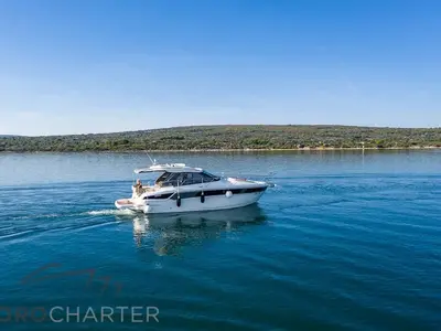 Nightlife, a Bavaria S36 Open motor yacht at Punat, Croatia