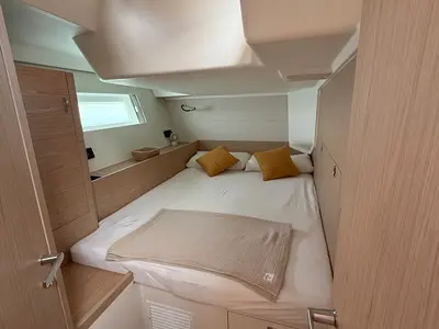 Cabin on Miss Marie, a Beneteau First 53 sailboat at Olbia, Italy