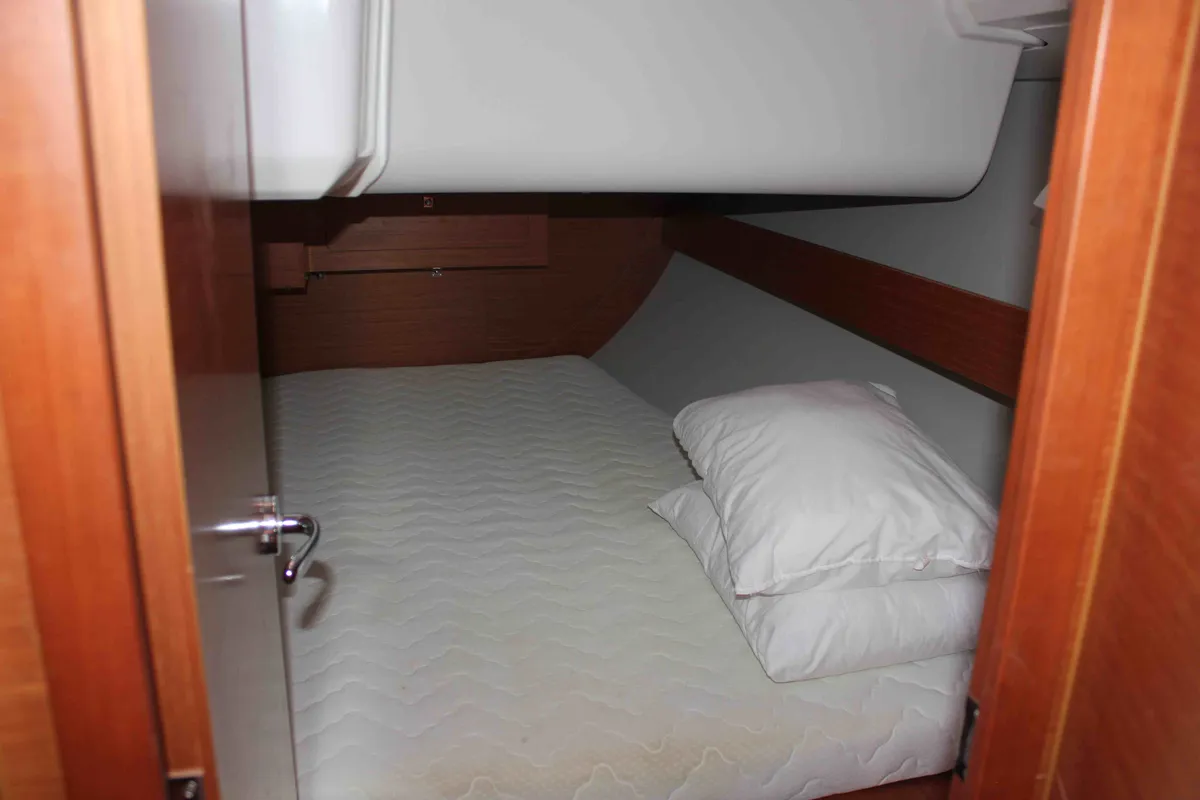 Cabin on Morning Star, a Dufour 382 Grand Large sailboat at Athens, Greece