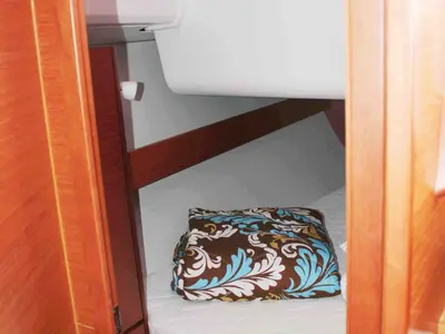 Cabin on Morning Star, a Dufour 382 Grand Large sailboat at Athens, Greece