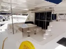 Deck of Southern Cross, a Leopard 48 catamaran at Stock Island, United States