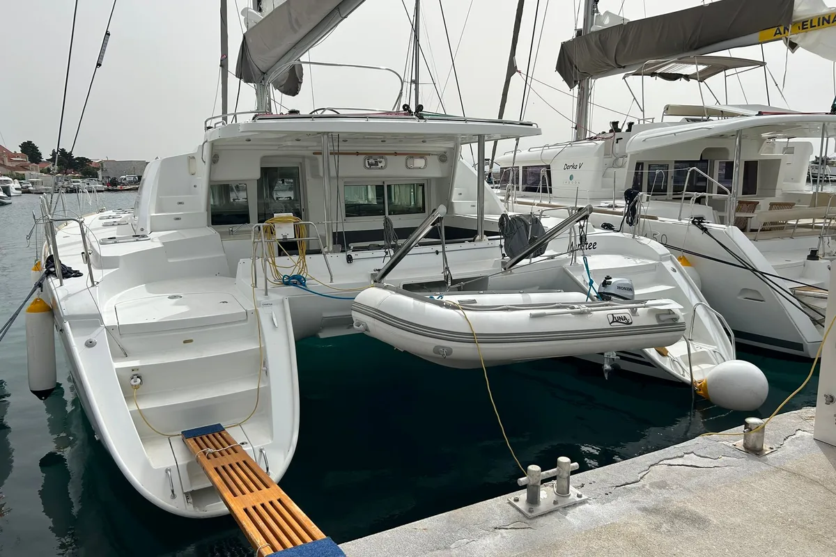 Exterior view of Manatee, a Lagoon 440 - 4 cab. catamaran at Vodice, Croatia