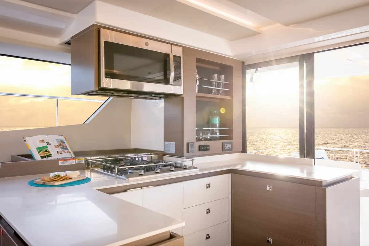 Galley of Moorings 534 PC/8+1 Club, a Leopard 53 PC catamaran at Road Town, British Virgin Islands