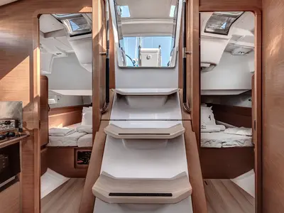 Cabin on Pellini, a Jeanneau Sun Odyssey 419 sailboat at Municipal Unit of Palairos, Greece