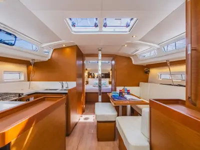 Salon of Air Guitar, a Jeanneau Sun Odyssey 440 sailboat at Road Town, British Virgin Islands
