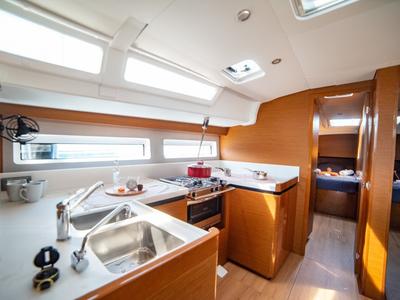 Galley of Porto Fino, a Jeanneau Sun Odyssey 490 sailboat at Sami Municipal Unit, Greece