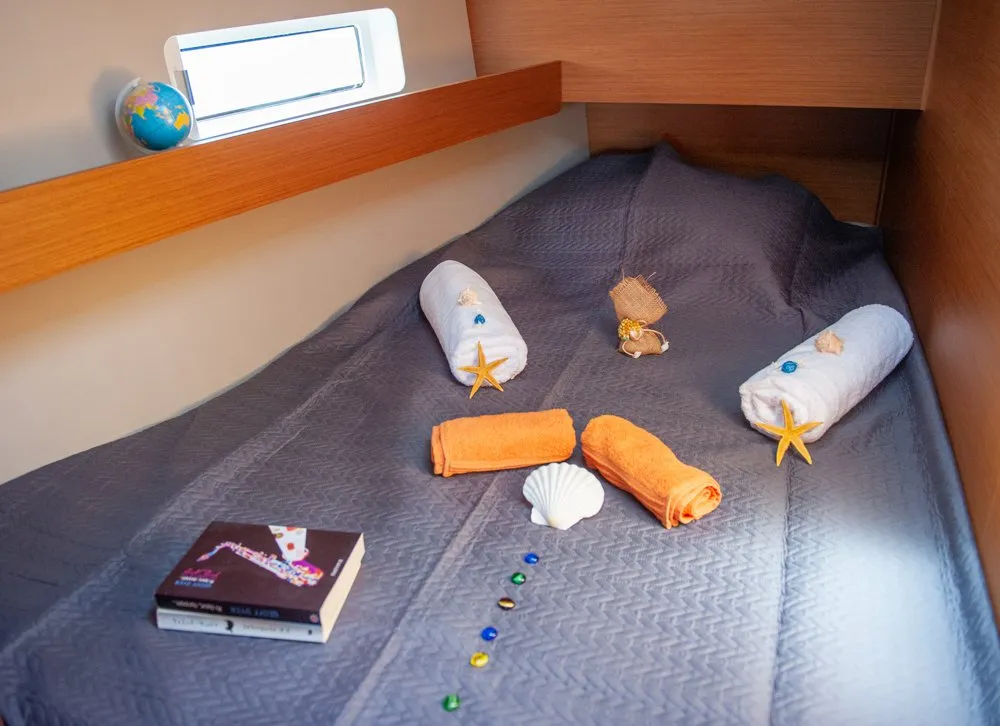 Cabin on Porto Fino, a Jeanneau Sun Odyssey 490 sailboat at Sami Municipal Unit, Greece