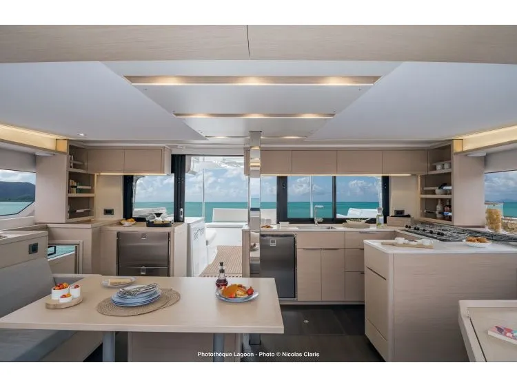 Galley of Barchetta VI, a Lagoon 46 catamaran at Preveza, Greece