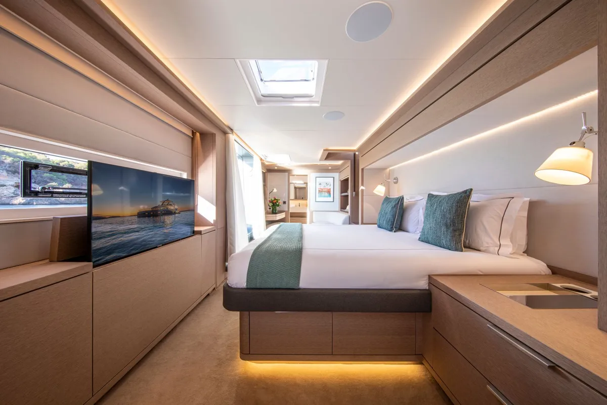 Cabin on Premium +, a Lagoon Seventy 8 catamaran at Palma de Mallorca, Spain