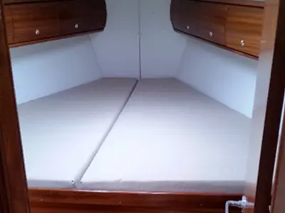Cabin on Ankereva, a Bavaria 36 sailboat at Volos, Greece