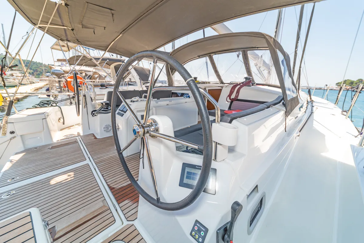 Calico Jack, a Jeanneau Sun Odyssey 490 sailboat at Athens, Greece