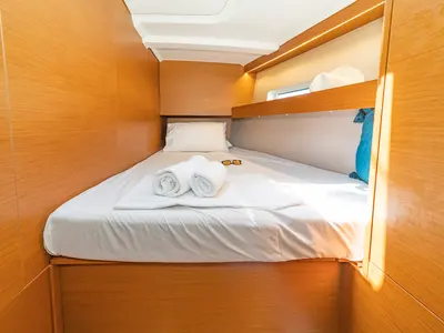 Galley of Calico Jack, a Jeanneau Sun Odyssey 490 sailboat at Athens, Greece