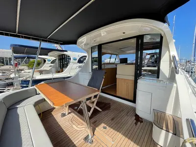 Deck of Iris, a SAS - Vektor Adriana 36 motorboat at Općina Sukošan, Croatia