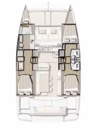 Floor plan of Posidonie, a Bali 4.1 catamaran at Plan-d'Aups-Sainte-Baume, France