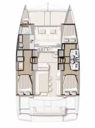 Floor plan of Posidonie, a Bali 4.1 catamaran at Plan-d'Aups-Sainte-Baume, France