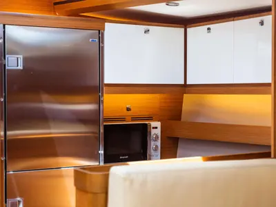 Galley of Caterina, a Dufour 56 Exclusive sailboat at Olbia, Italy