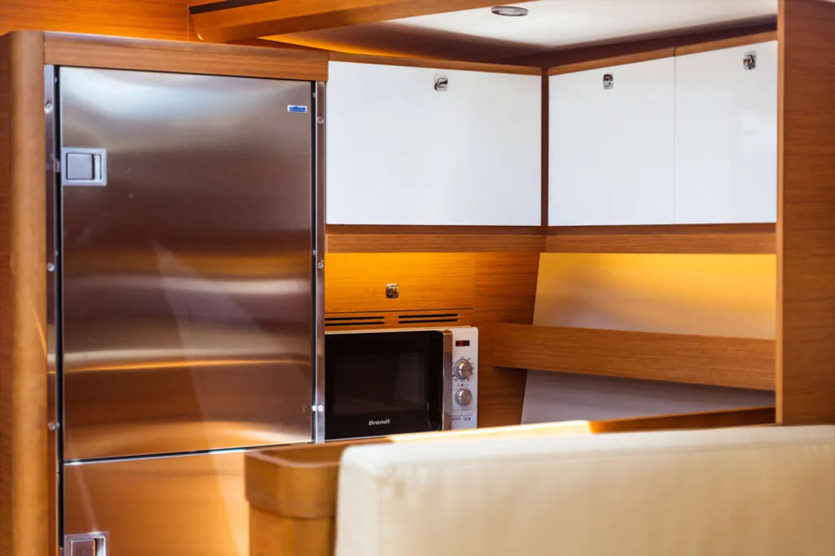 Galley of Caterina, a Dufour 56 Exclusive sailboat at Olbia, Italy