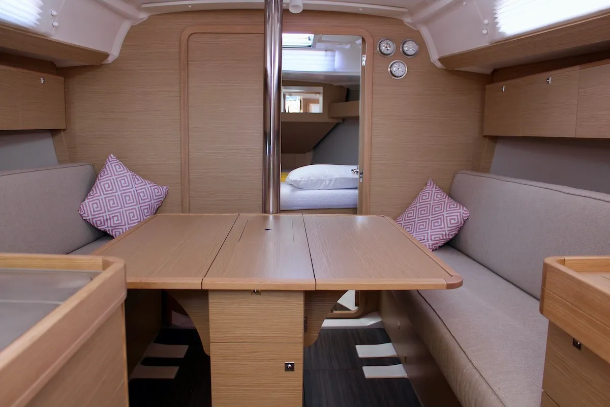 Salon of Zion, a Dufour 360 Grand Large sailboat at Municipal Unit of Lefkada, Greece