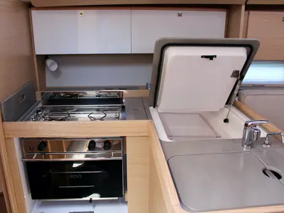 Galley of Zion, a Dufour 360 Grand Large sailboat at Municipal Unit of Lefkada, Greece