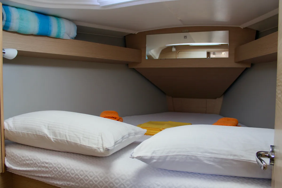 Cabin on Zion, a Dufour 360 Grand Large sailboat at Municipal Unit of Lefkada, Greece